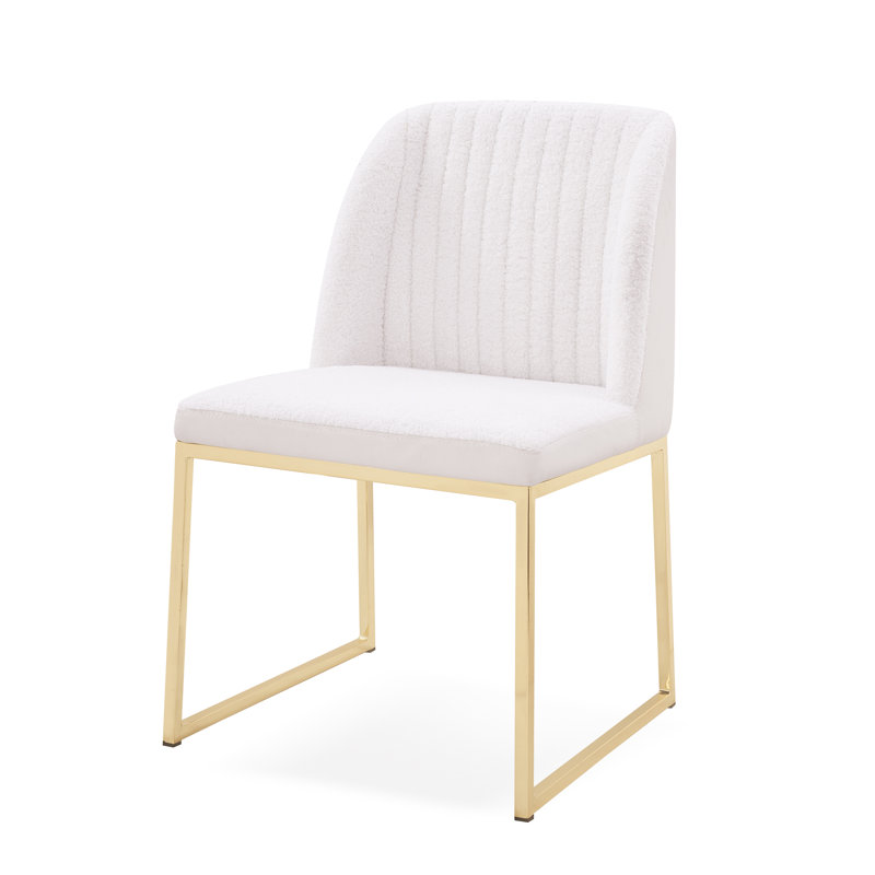 Chaise d'appoint rembourrée blanche Dil Bagh