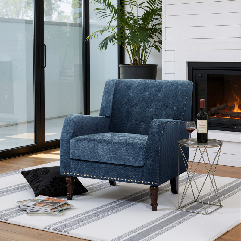 Fauteuil d'appoint rembourré 21,65 po, Bleu