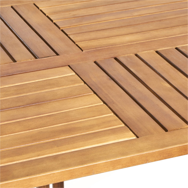 Table de salle à manger d'extérieur rectangulaire en bois massif de 59 pouces