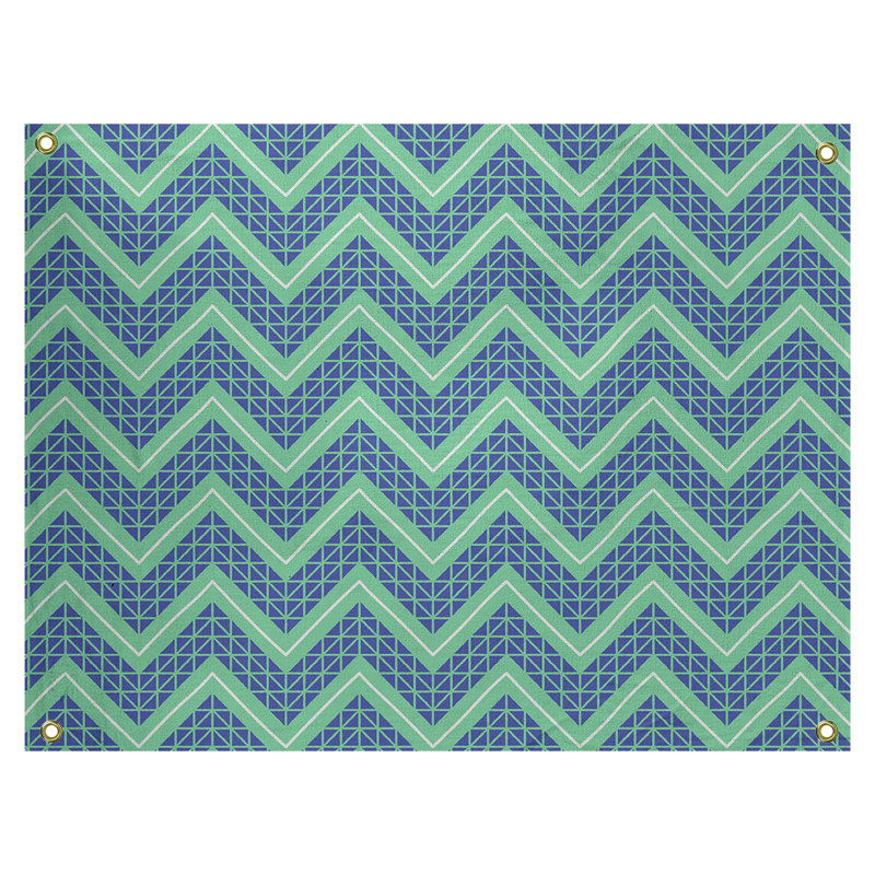 Tapisserie Stephenie, H 26 po x l 36 po, Vert / Bleu