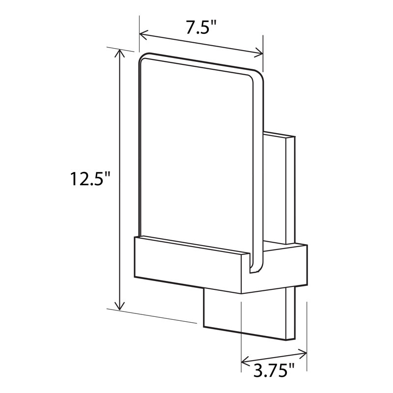Fortis Marble Dimmable LED Flush Mount Wall Sconce, Brushed Aluminum, Dark Stained Walnut, 2700K (Warm) 0-10V
