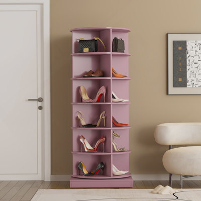 Six - Layer 360 - Degree Rotating Shoe Cabinet, Ideal For Organizing Shoes And Bags In A Compact Space, Adding Sophistication To Your Home