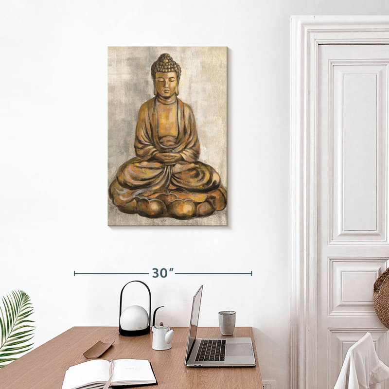 Leisha Detailed Bronze Buddha, 30" H x 20" W