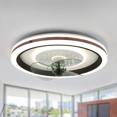 Svetlana 19" Smart Flush Mount Dimmable Ceiling Fan with LED Light and Remote