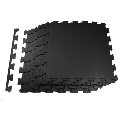6 Mm 24 In. W X 24 In. L Gym Flooring Tiles, Interlocking Rubber Tile (8 Packs)