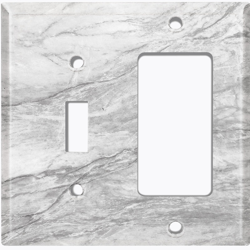 Marble Gray Print 5 Patterned 2 - Gang Standard Combination Wall Plate