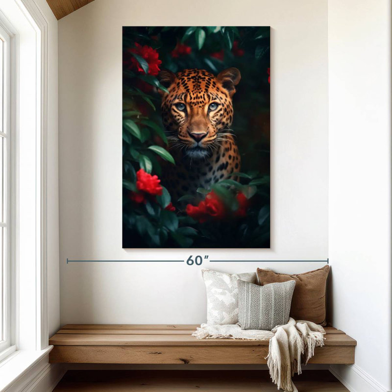 Brampt Leopard Flowers, 51" H x 34" W