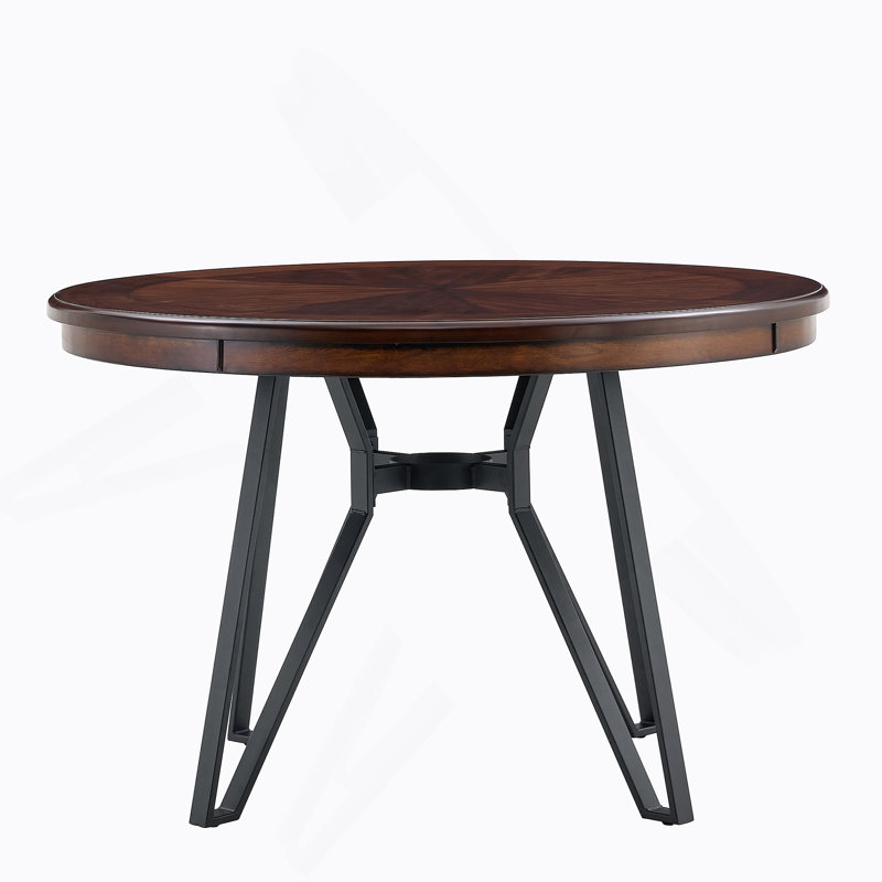 Table de salle à manger ronde (brun), Brun