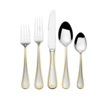 Gold Accent Cameo 65-Piece Stainless-Steel Flatware Set, Service for 12