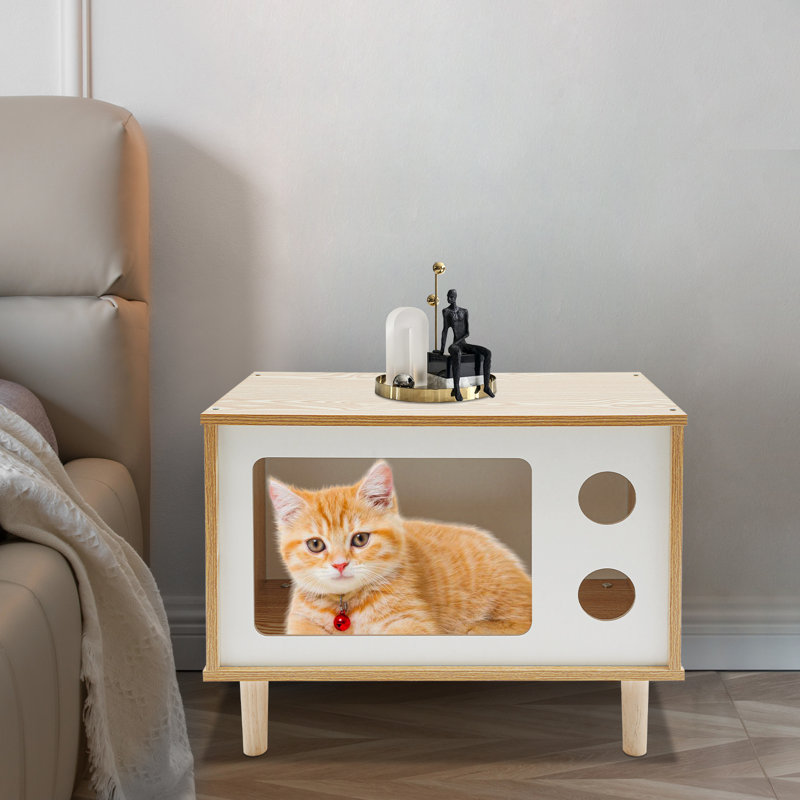 TV-Shaped Cat Bed, Beige