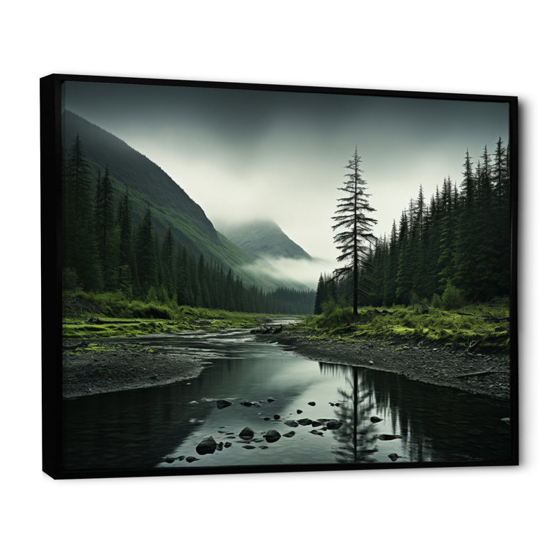 «Alaska Wilderness Solitude», reproduction sur toile, H 30 po x l 40 po x P 1,5 po, Cadre flottant noir