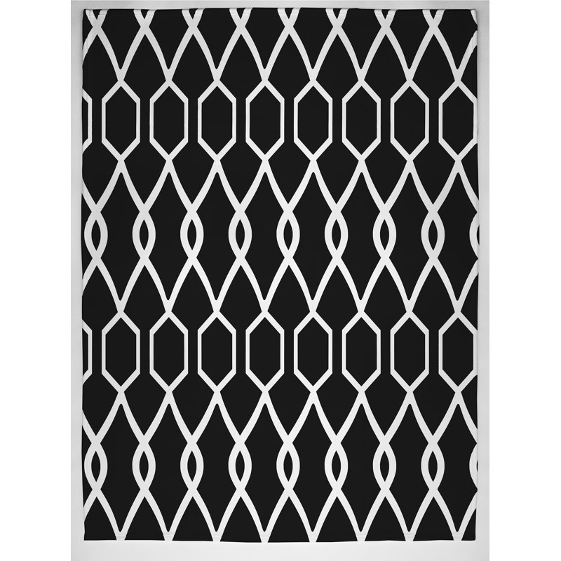 Schuyler Plain Weave / Muslin Throw Blanket, Black