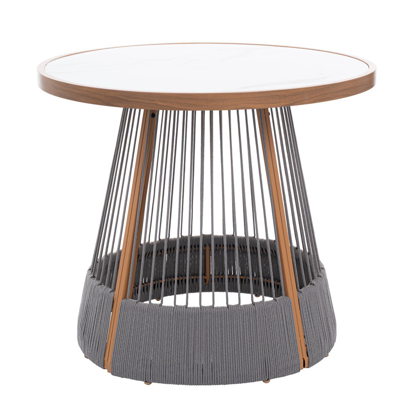 Ensemble de table de salle à manger de patio, Gris, 4
