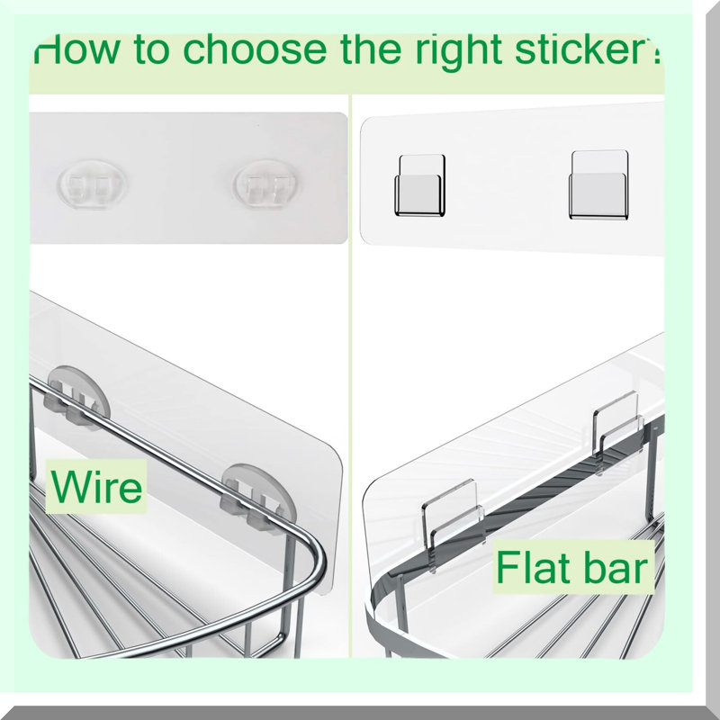 UltraGrip Shower Caddy Adhesive Strips - 6 Pack Flat Hooks for Secure Shelf Mounting
