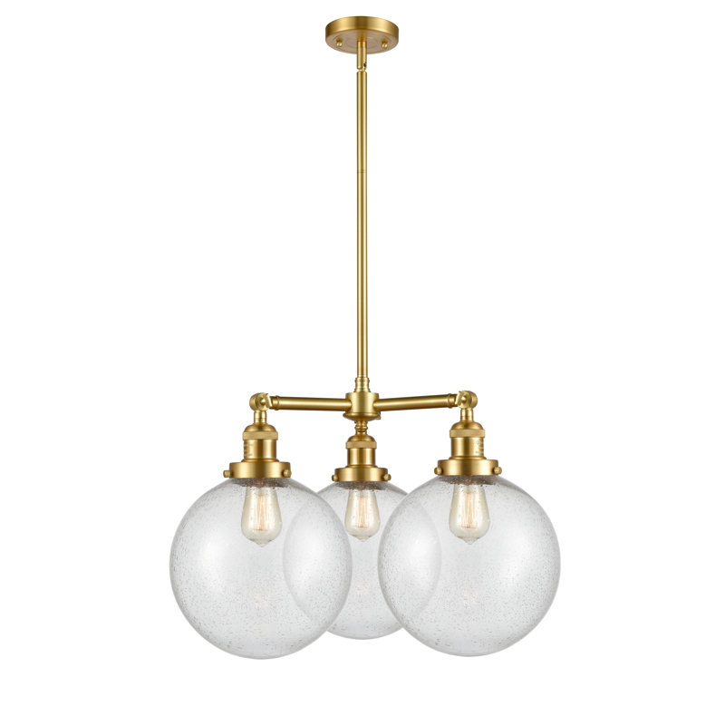 Antsje 3 - Light Dimmable Globe Chandelier, Seedy, Satin Gold, LED Bulb