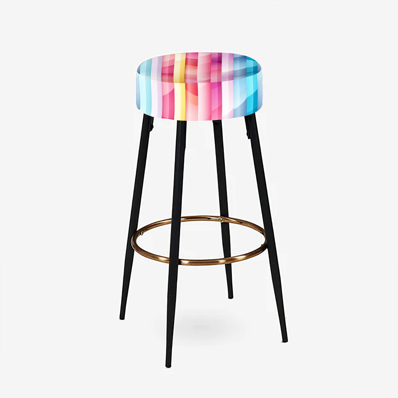 Rainbow Colors Candyland Stripes - Ensemble de 2 tabourets de bar rayés