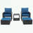 5 Pieces Wicker Patio sofa Set with Ottomans and coffee table-1129842340