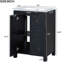 Meuble-lavabo vintage de 24 po avec lavabo en céramique. Bois massif et fabrication. Finition. Portes silencieuses à fermeture en douceur. Tablette de rangement réglable. Lavabo 24 po x 18,3 po x 33,8 po. Couleur. Grand espace de rangement.