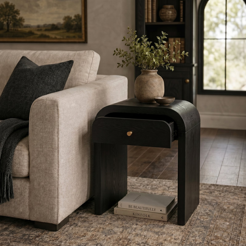 Table de bout avec tiroir Ashcurve, Black
