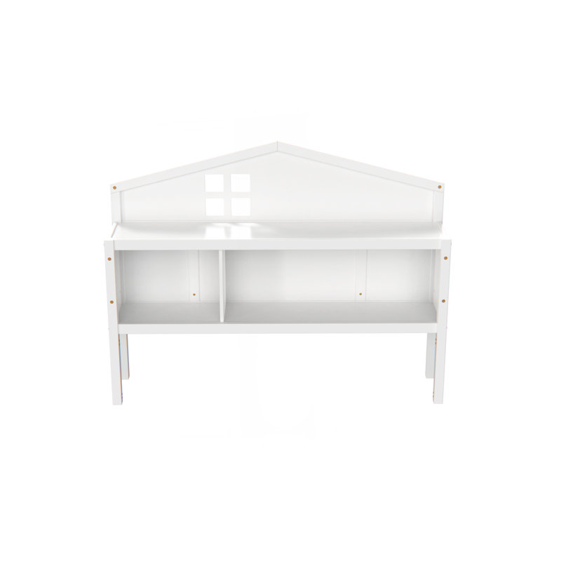 Headboard Storage Cabinet For Full-Size Montessori Floor Bed ,Freely Collocation, White