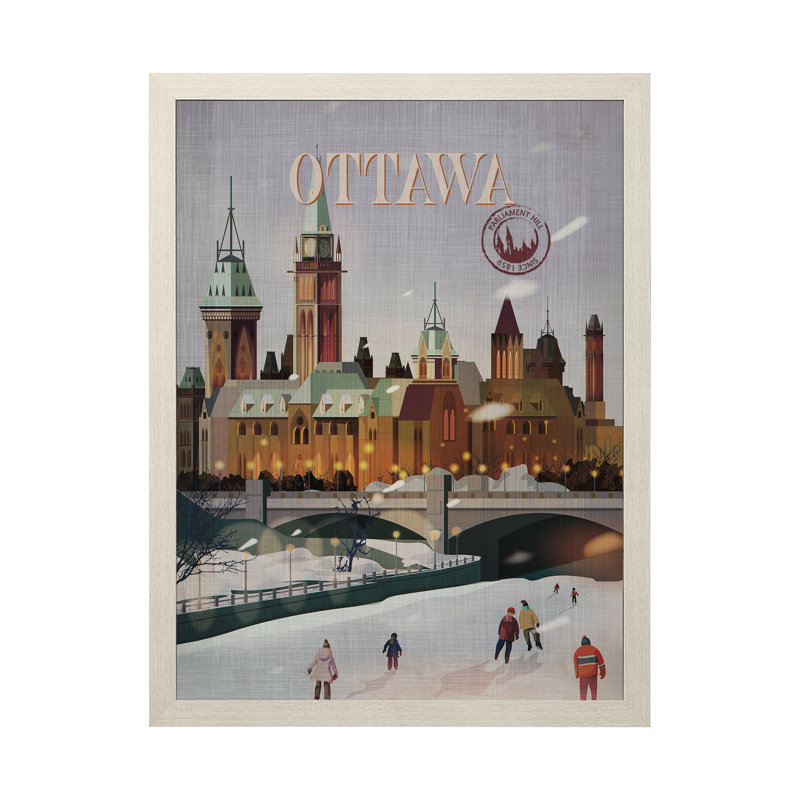 Ottawa Ottawa par Simone, reproduction d'art encadrée sous verre, H 43 po x l 33 po x P 1,5 po, Cadre photo brun simple
