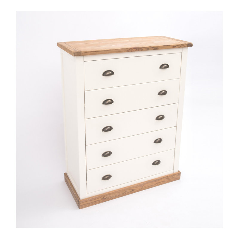 5 Drawer 90cm W Chest, Waxed Oak