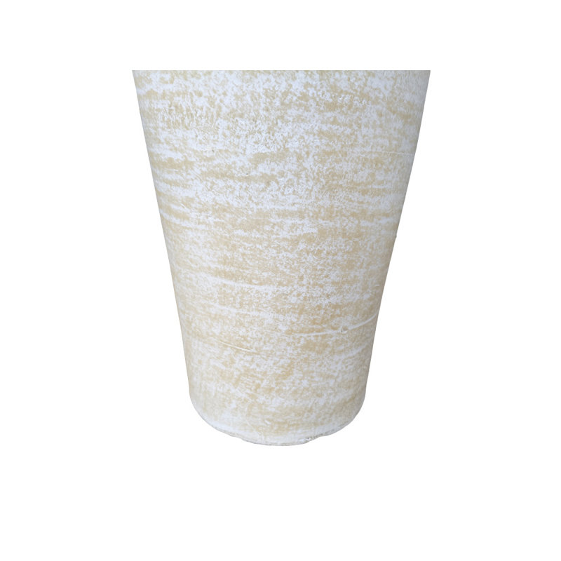 Maeanna Cream Ceramic Tall Amphora Floor Decorative Vase, 38.75" H x 14" W x 14" D
