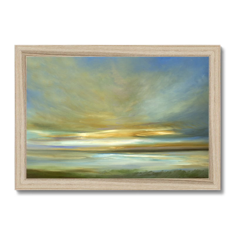 Light On The Dunes by Sheila Finch - Painting, 24cm H x 34cm W, Natural Wood Framed Paper Print