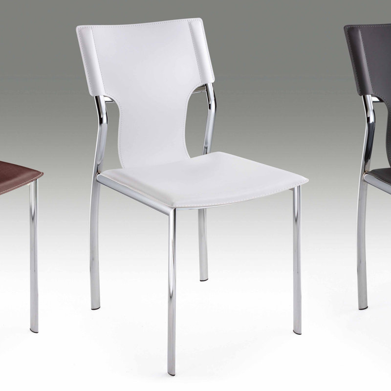 Zella 18.5'' H Upholstered Metal Side Chair, White
