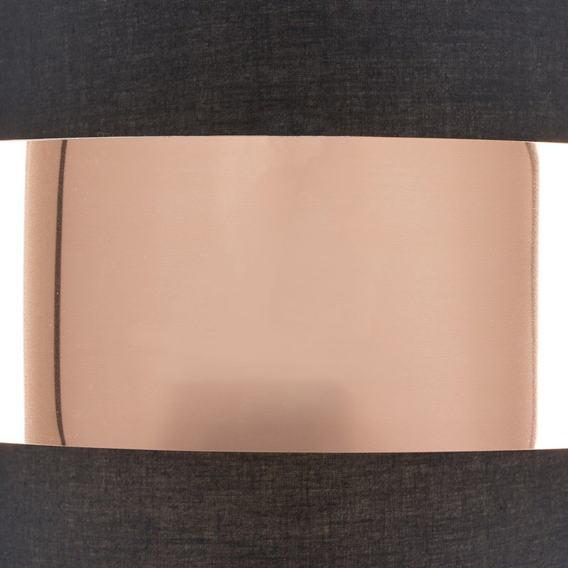 Matildo 21 cm H Drum Cotton Pendant Shade ( Clip On ), Black/Copper, Yes