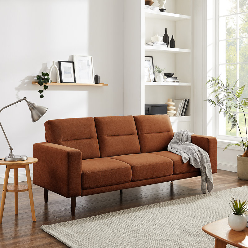 Heros 214.1Cm Square Arms Sofa, Rust