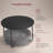 Round Coffee Table With Storage - Modern Center Table With Fabric Basket And Metal Frame, For Living Room, Ebony Black And Slate Gray-579203789