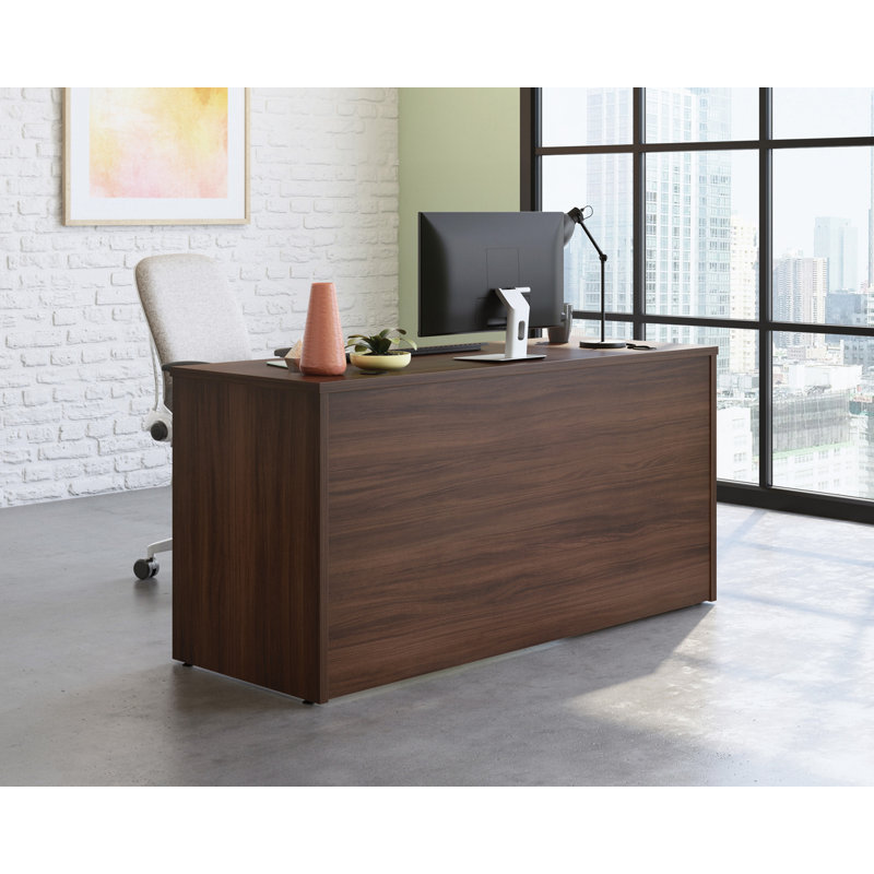 Harriss 24 Desk Shell/Cred/Return Ne, Noble Elm, 29.291" H x 59.055" W x 23.465" D