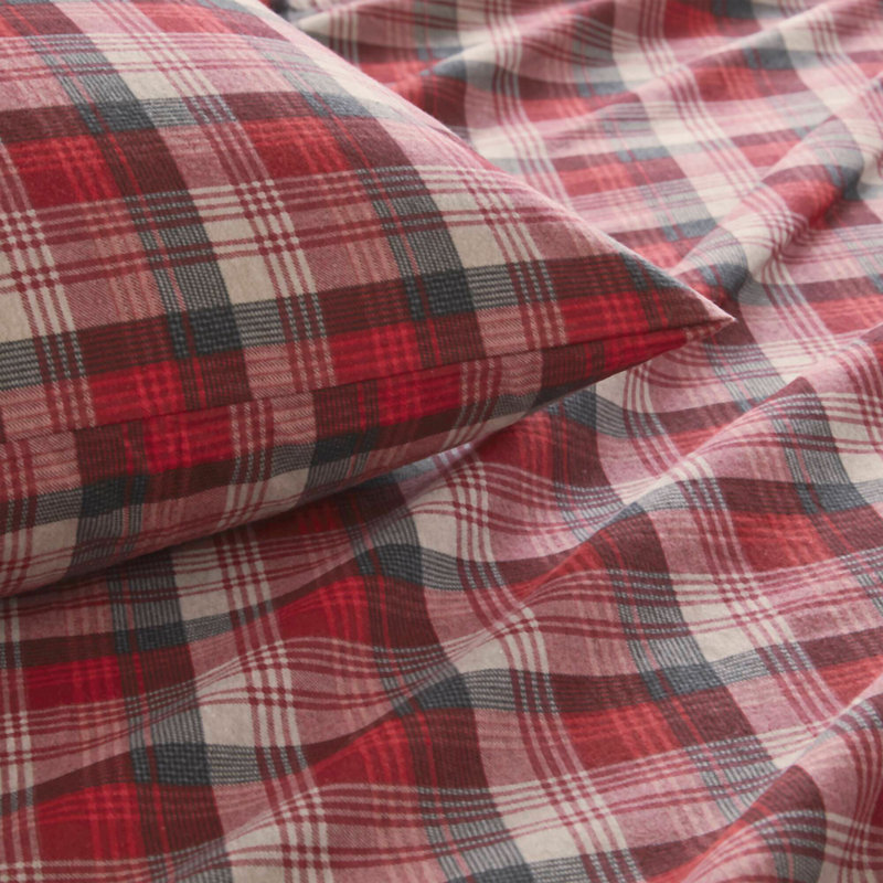 4 PCS Sheet Set Plaid, Twin Sheet Set