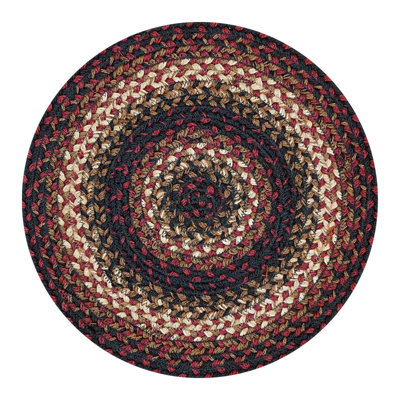Jute Braided 15" Round Placemats Reversible Farmhouse Style (Set Of 6)