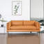 Causeuse coussin orange en cuir véritable-1754149542