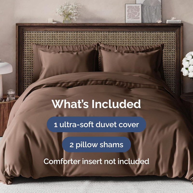 Premium 3-Piece Duvet Cover Set - Hotel Quality Soft & Cooling Comforter Cover With Zipper & Matching Pillowcases, King