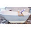Baignoire de trempage autoportante 59 po. X 26 po en blanc mat brillant avec bonde escamotable