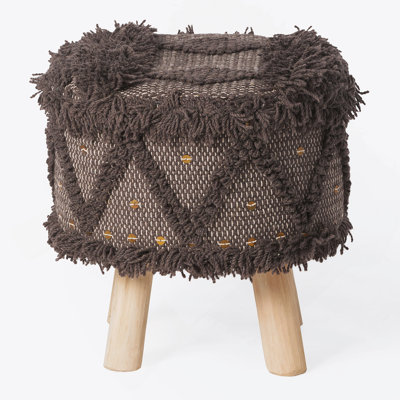 Rectangle Upholstered Wool Ottoman