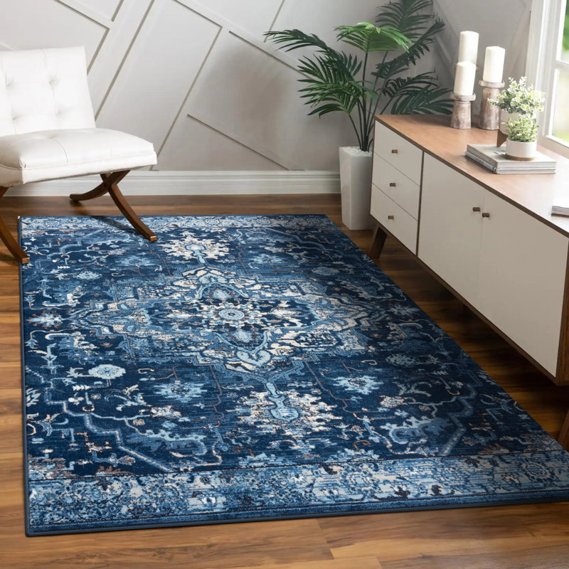 Tapis oriental bleu Eastville, Rectangle 5 pi x 7 pi