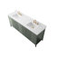 Ensemble de meuble-lavabo autoportant à double cuve 84 po avec plateau en marbre Lavallon-126316244-126316241