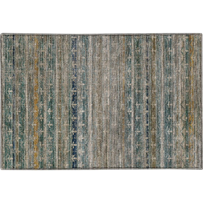 Tapis à rayures Christie, Sarcelle, 2 pi 6 po x 3 pi 10 po