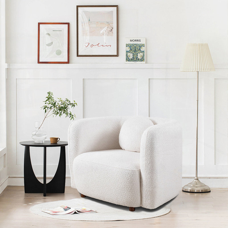 Fauteuil d'appoint carré, Blanc