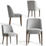 Modern 19.5" Upholstered Solid Wood Legs Dining Side Chair With Full Back (Set of 4 )