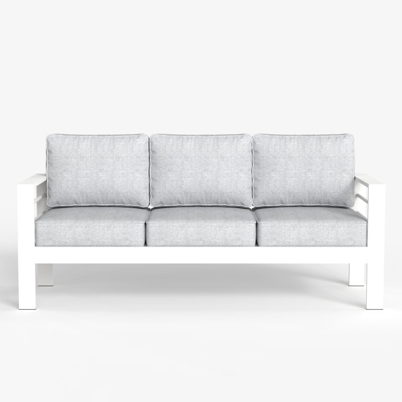 Causeuse d'extérieur avec coussins de 73 po de largeur Altura Lakieshia, Gris clair