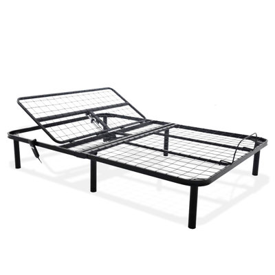 Queen Bed Base With Head Up Only Adjustment, And Stable, 81.62 In Product Depth, Black Steel Adjustable Foundation, 86.98 Lb Mass,