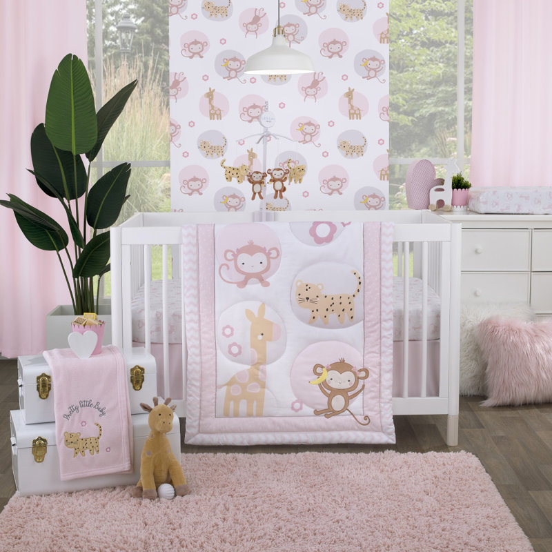 Ensemble de literie pour lit de bébé 3 pièces Brooke Sweet Jungle Friends