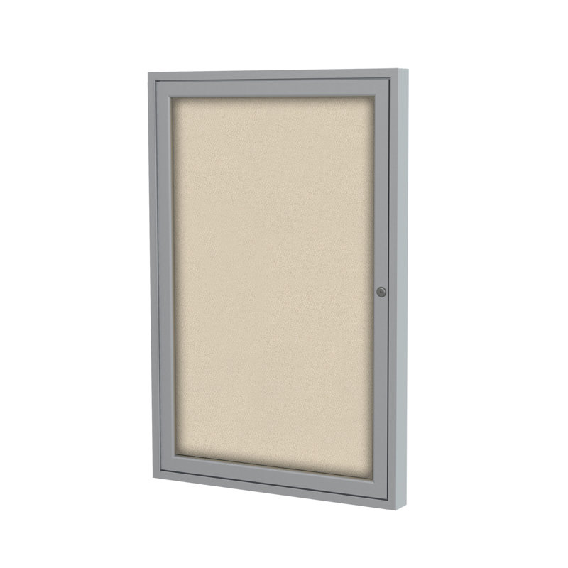 Babillards fermés en tissu à 1 porte Ghent, Bronze, Beige, H 3 pi x l 3 pi