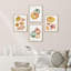 «Autumn Fall Thanksgiving Pumpkin Tree», reproduction de papier encadrée sur papier 4 pièces-97770536-97770541