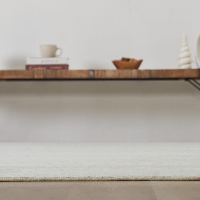 Luxe Wool Area Rug, Rectangle 9'6" x 13', White/Ivory